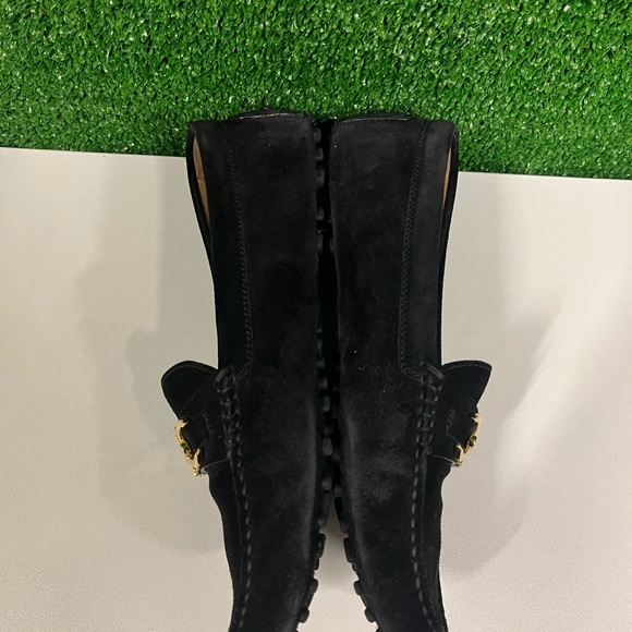 Ferragamo Black Suede Saba Loafers Size 7 Includes Box And Duster - Picture 4 of 9